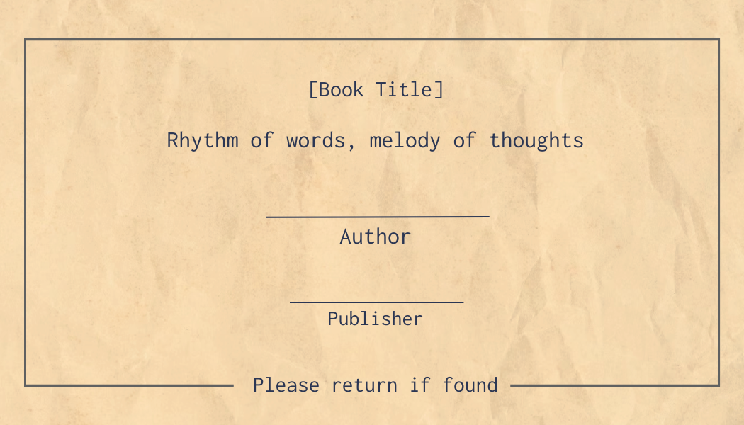 Poetry Book Label Template