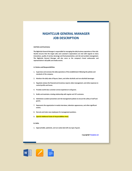 12+ FREE General Manager Job Description Templates ...