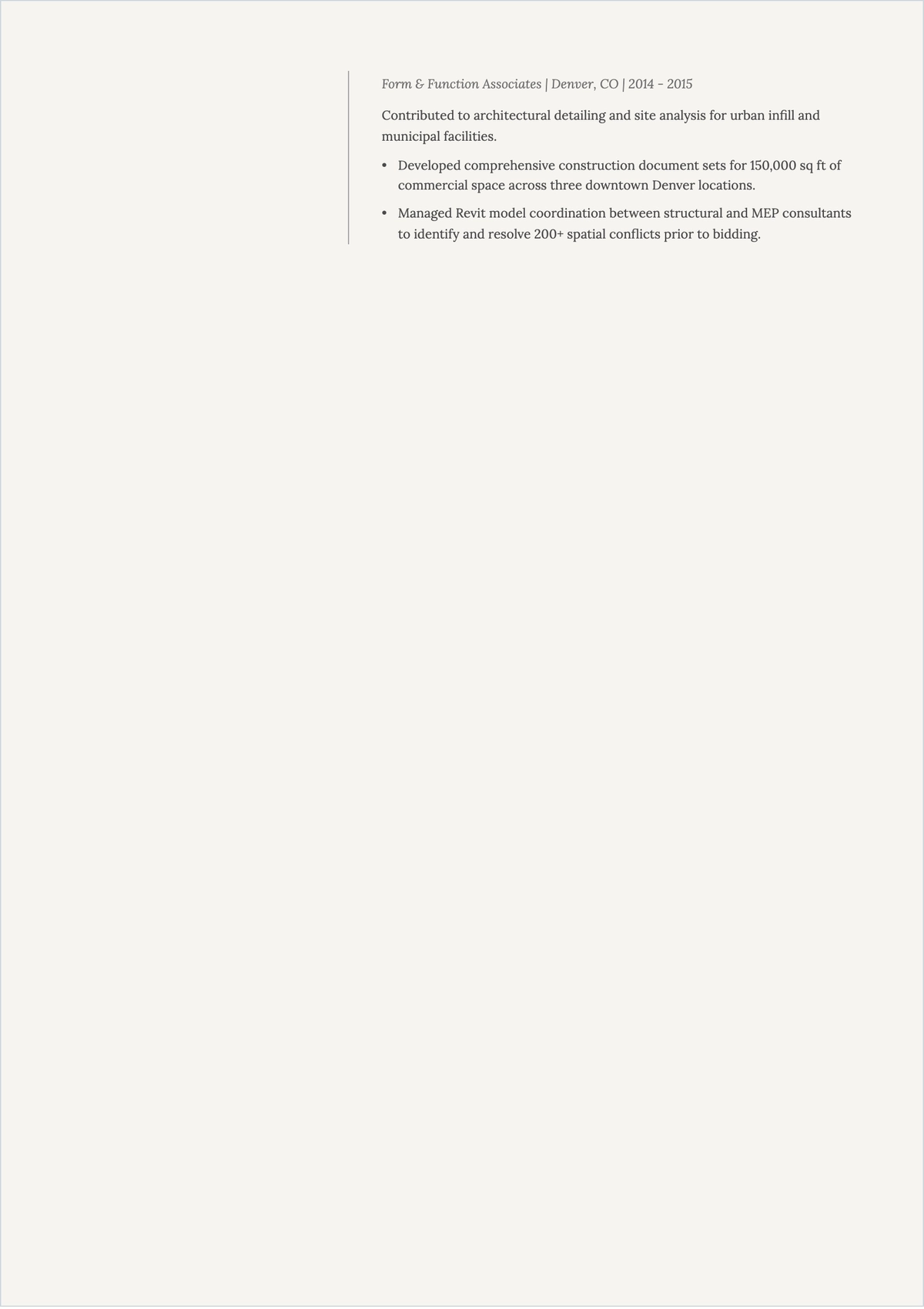 Free Architect ATS Resume Template, AI Resume Builder
