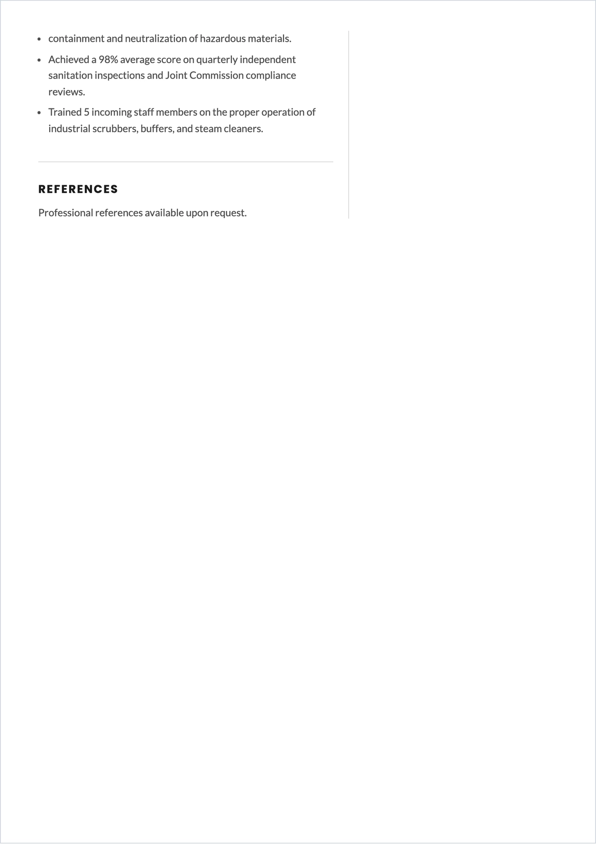 Free Janitor ATS Resume Template, AI Resume Builder