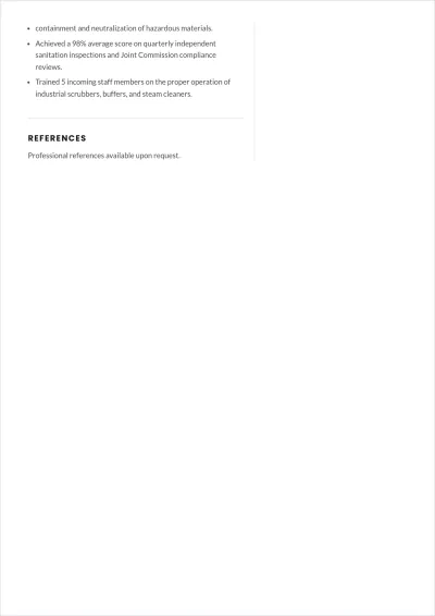 Free Janitor ATS Resume Template, AI Resume Builder