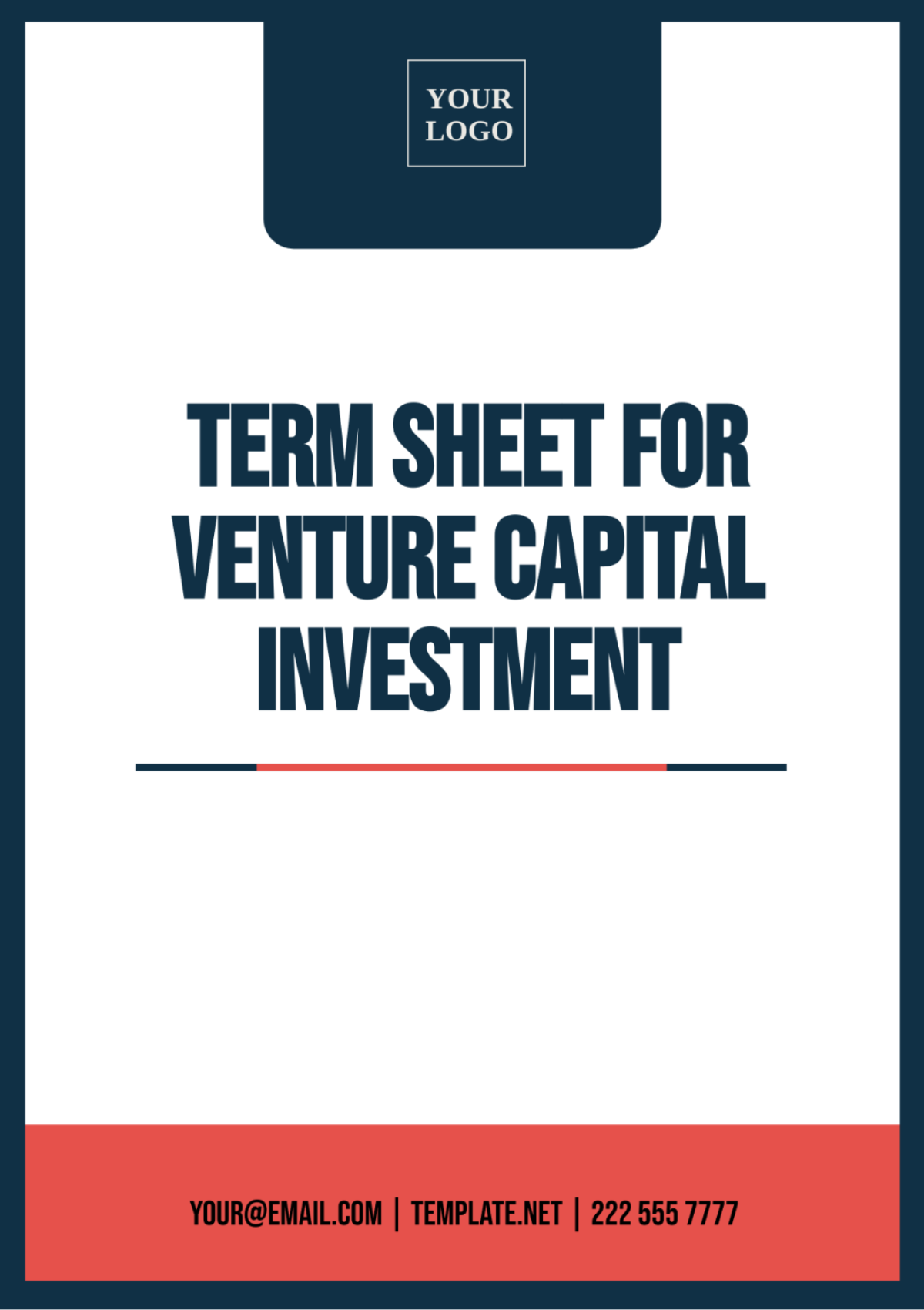 Term Sheet for Venture Capital Investment Template