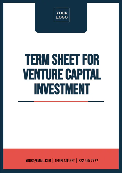 Free Term Sheet for Venture Capital Investment Template to Edit Online