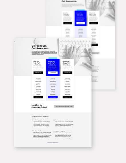 Corporate SaaS Pricing Page Template
