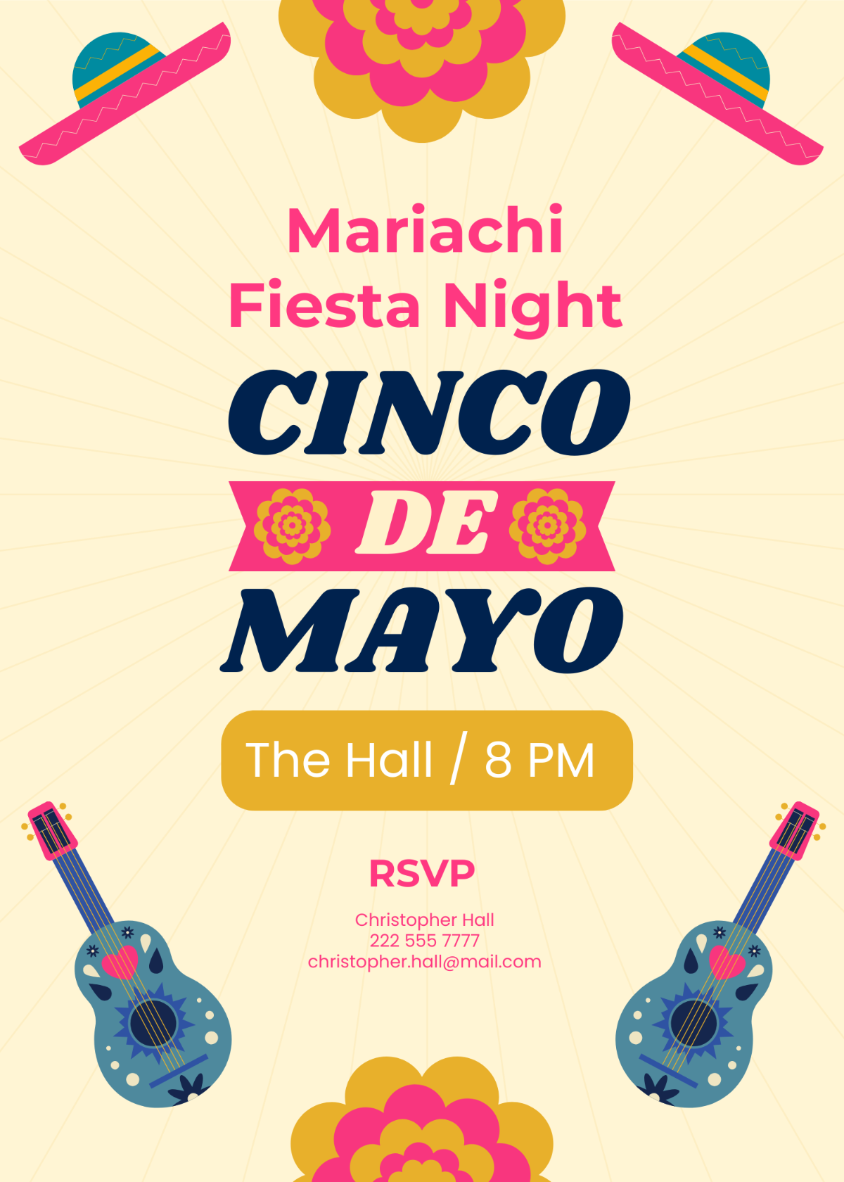 Cinco De Mayo  Invitation Card Template - Edit Online & Download