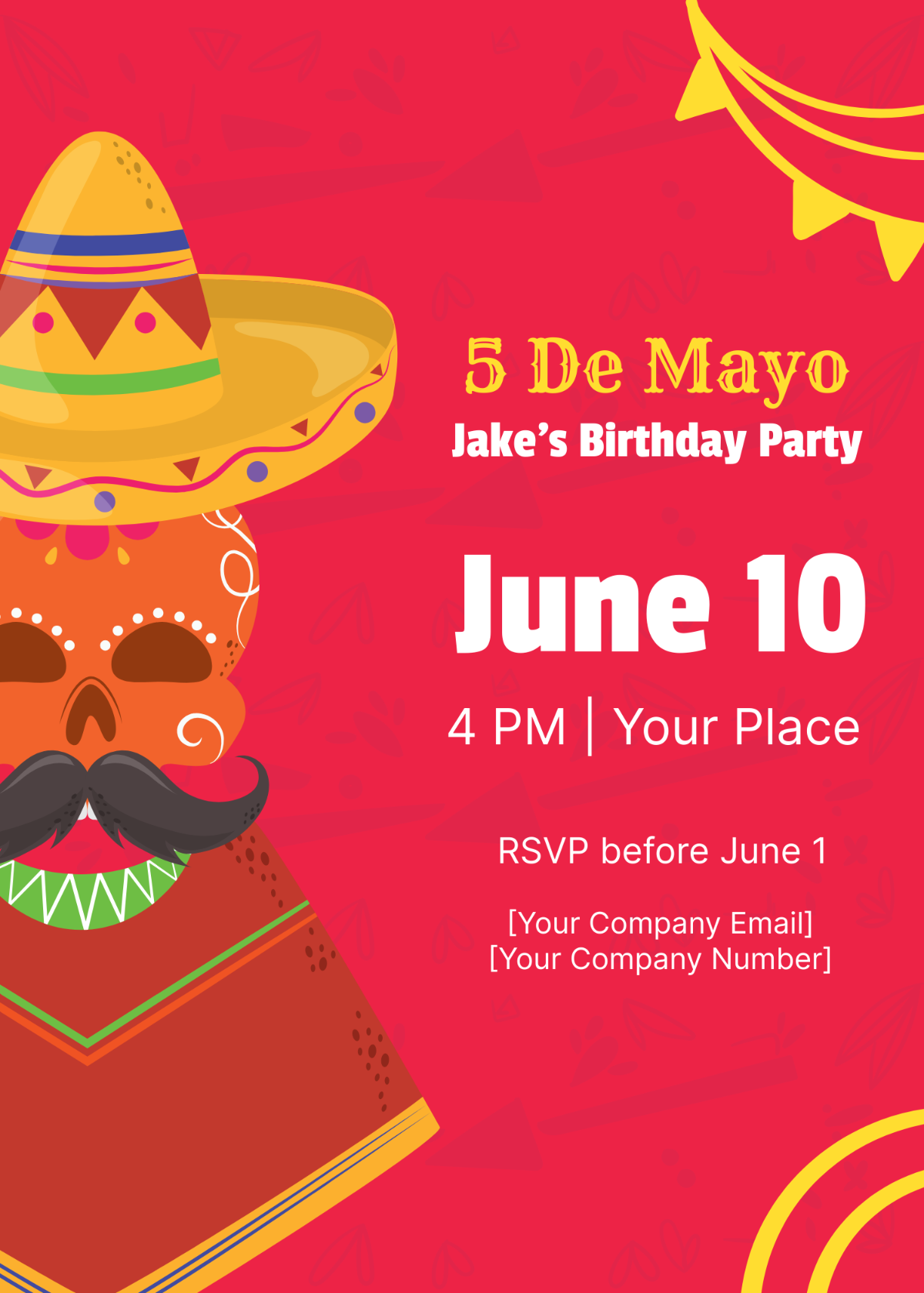 Cinco De Mayo Birthday Invitation Template
