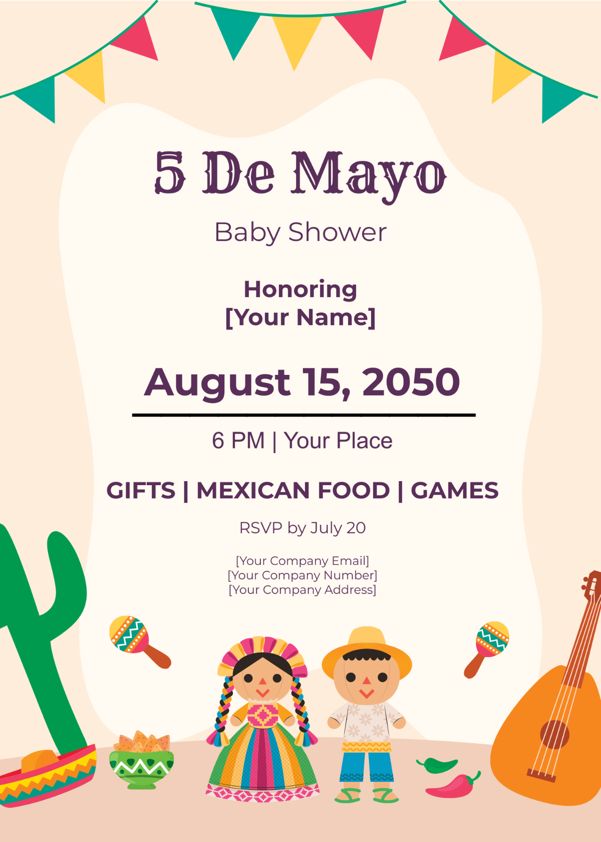 Cinco De Mayo Baby Shower Invitation Template