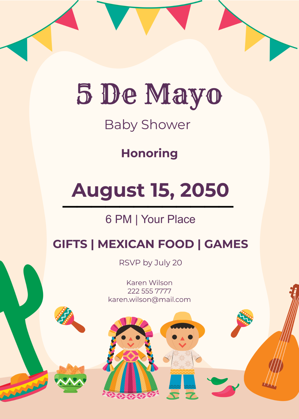 Cinco De Mayo Baby Shower Invitation