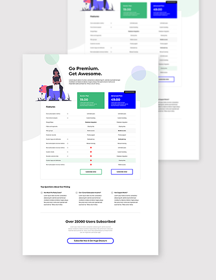 Flat Design SaaS Pricing Page Template