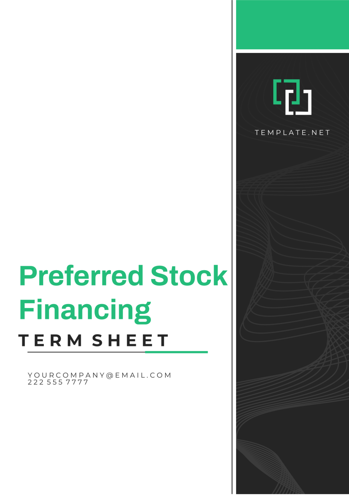 Preferred Stock Financing Term Sheet Template