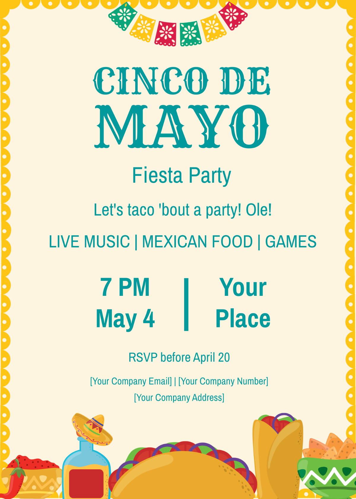 Cinco De Mayo Fiesta Party Invitation