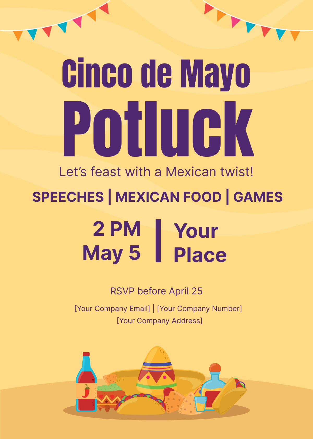 Cinco De Mayo Potluck Invitation Template