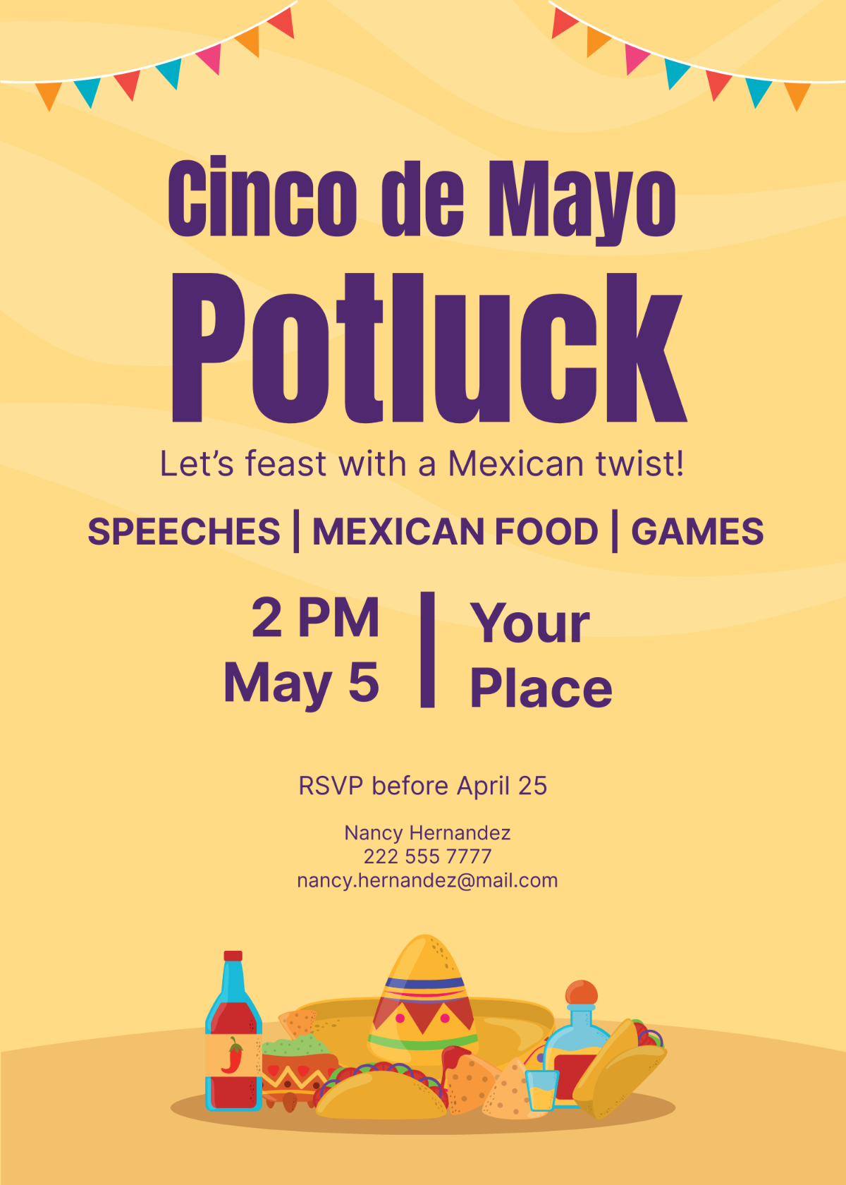 Cinco De Mayo Potluck Invitation