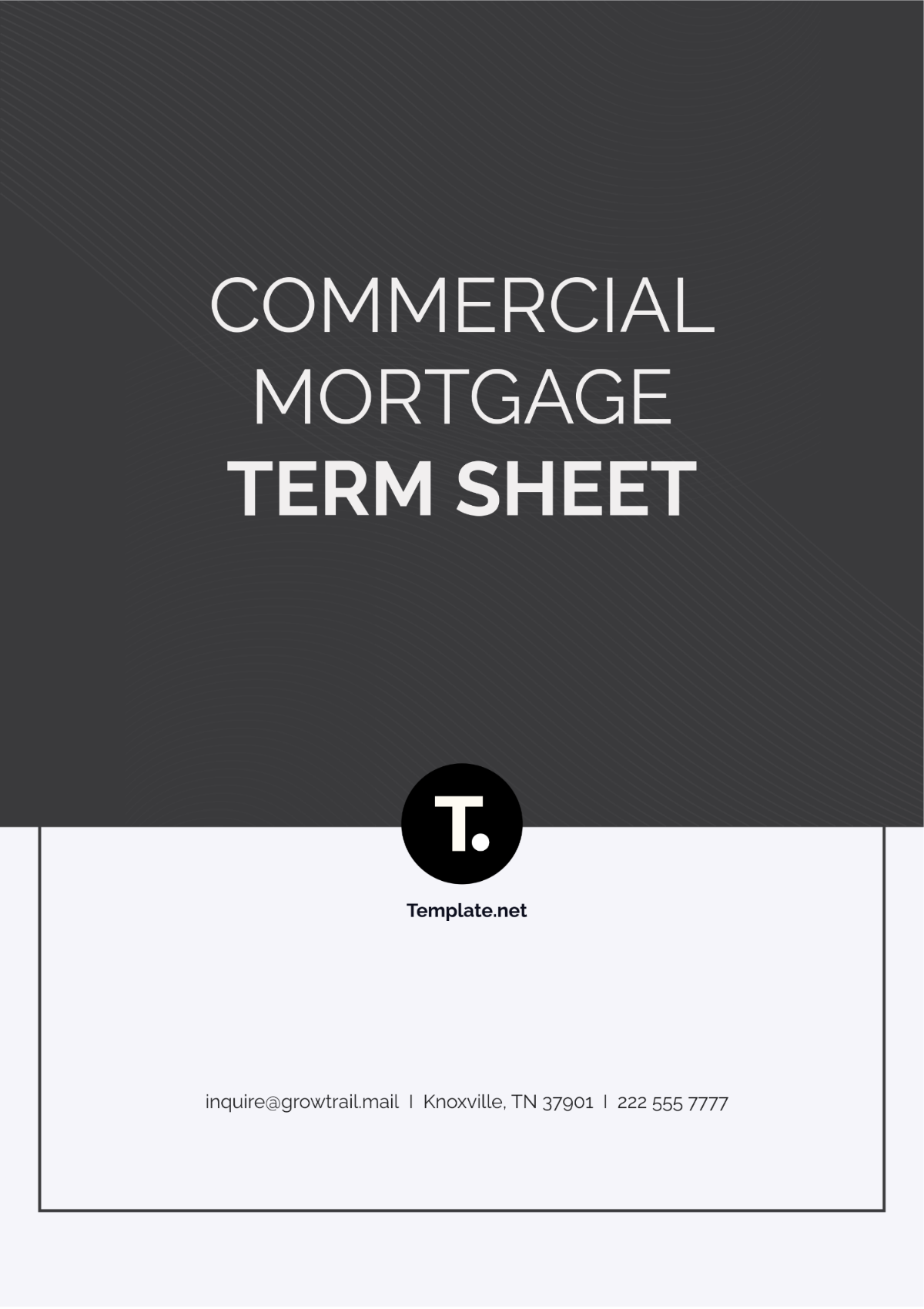 Commercial Mortgage Term Sheet Template