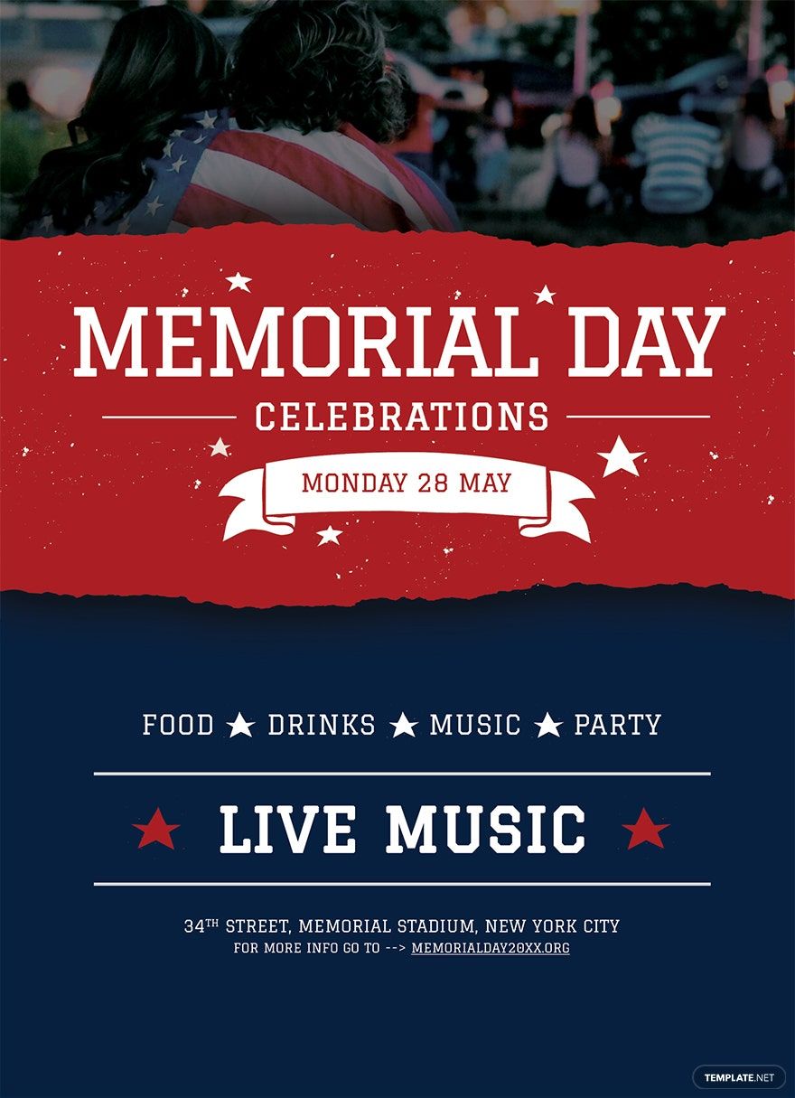 Memorial Day Invitation Template Word, PSD, Publisher