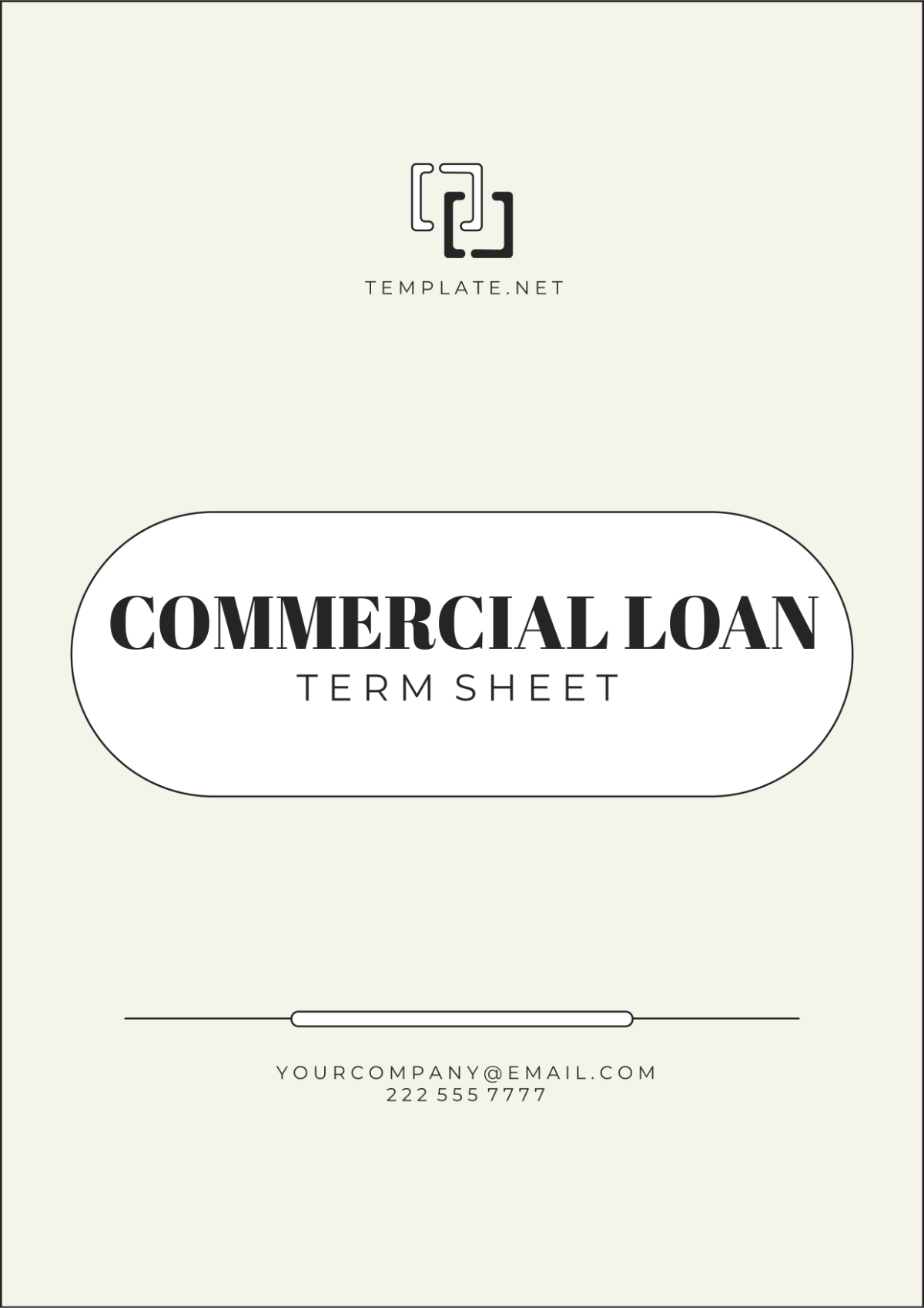 Commercial Loan Term Sheet Template