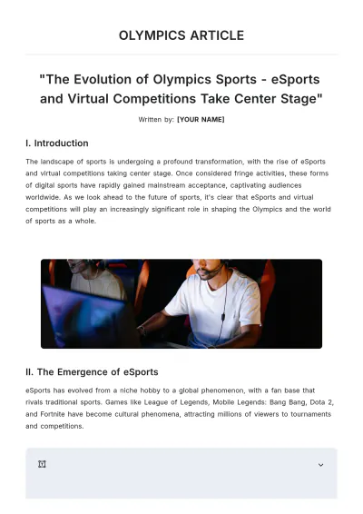 Free Olympics Article Template to Edit Online