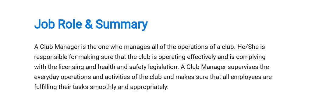 Free Club Manager Job Description Template 2.jpe