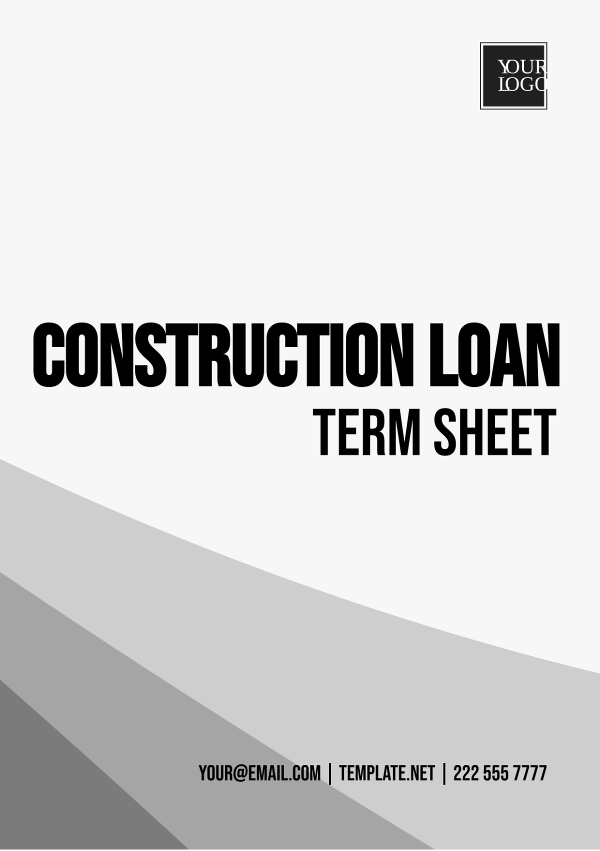 Construction Loan Term Sheet Template