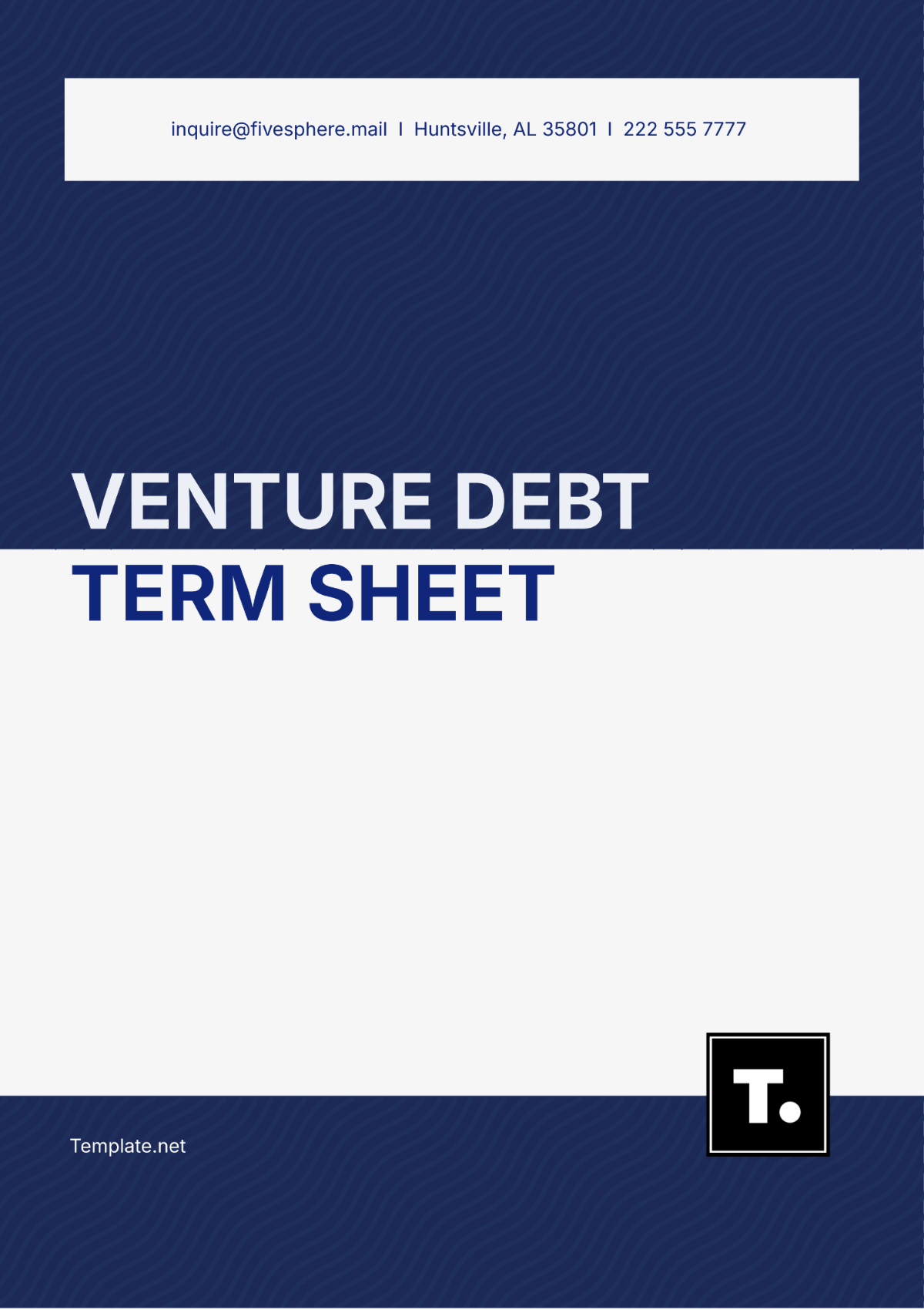 Venture Debt Term Sheet Template