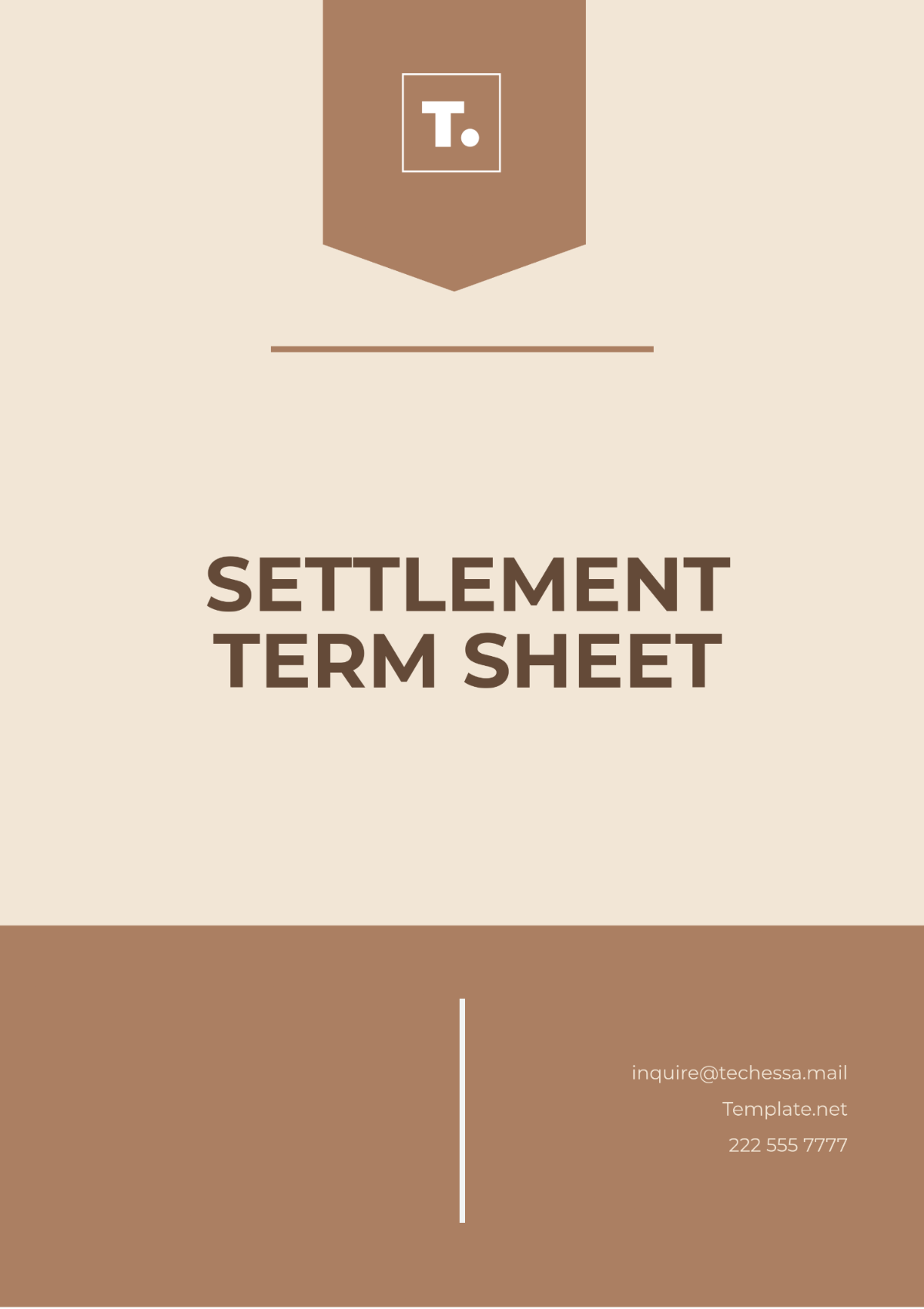 Settlement Term Sheet Template