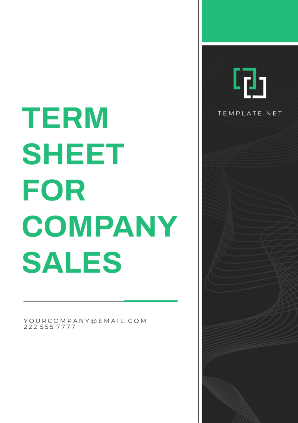 Term Sheet for Company Sales Template