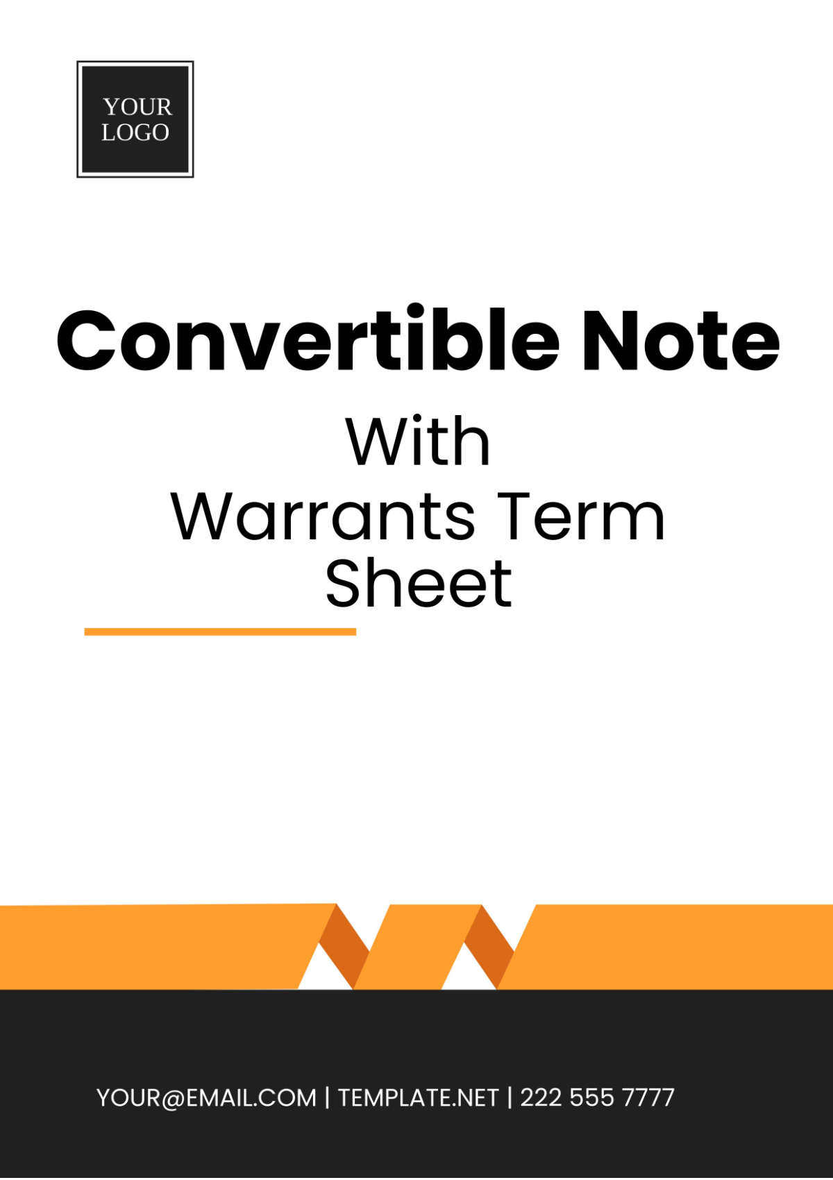 Convertible Note with Warrants Term Sheet Template