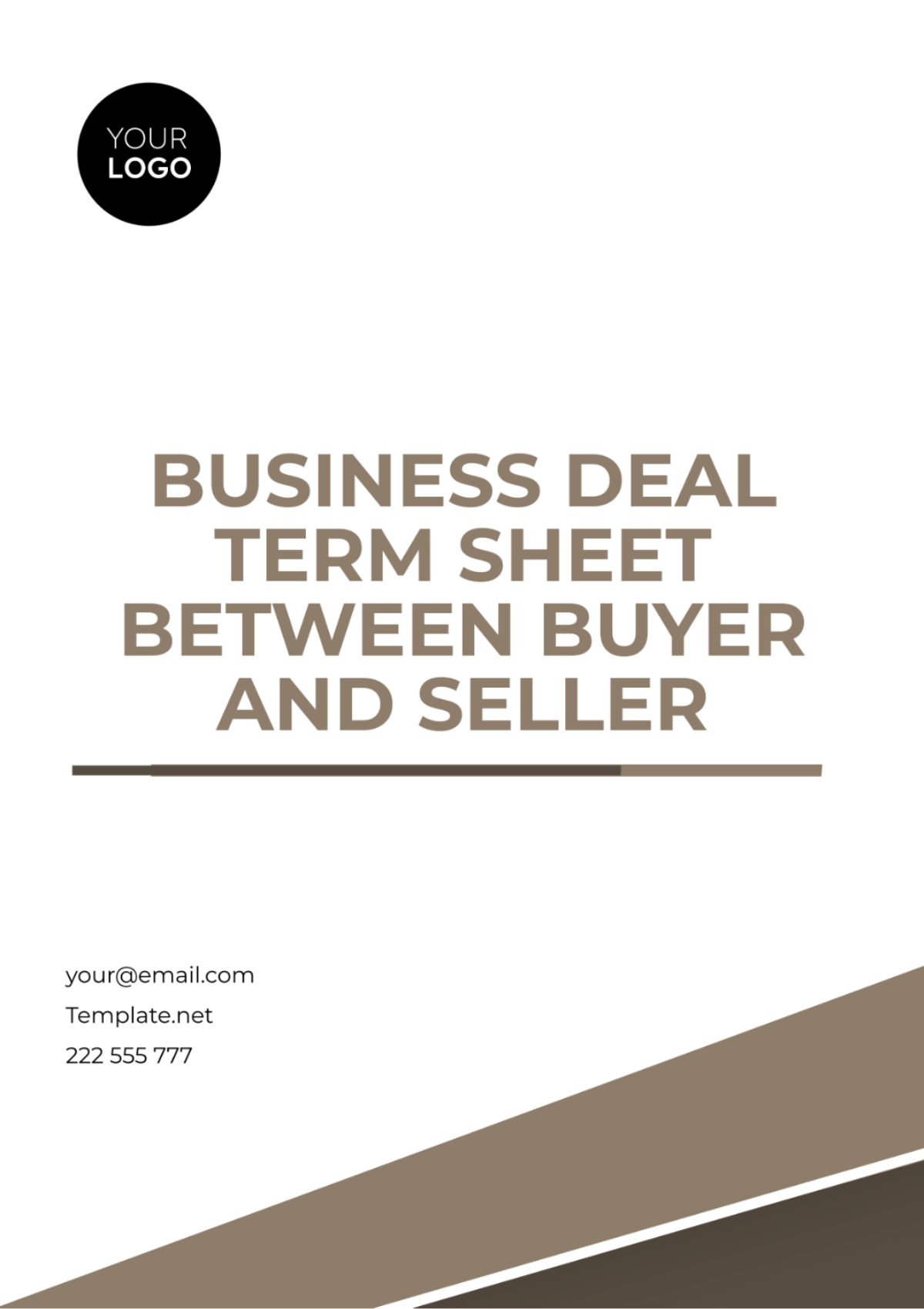 Business Deal Term Sheet Between Buyer and Seller Template