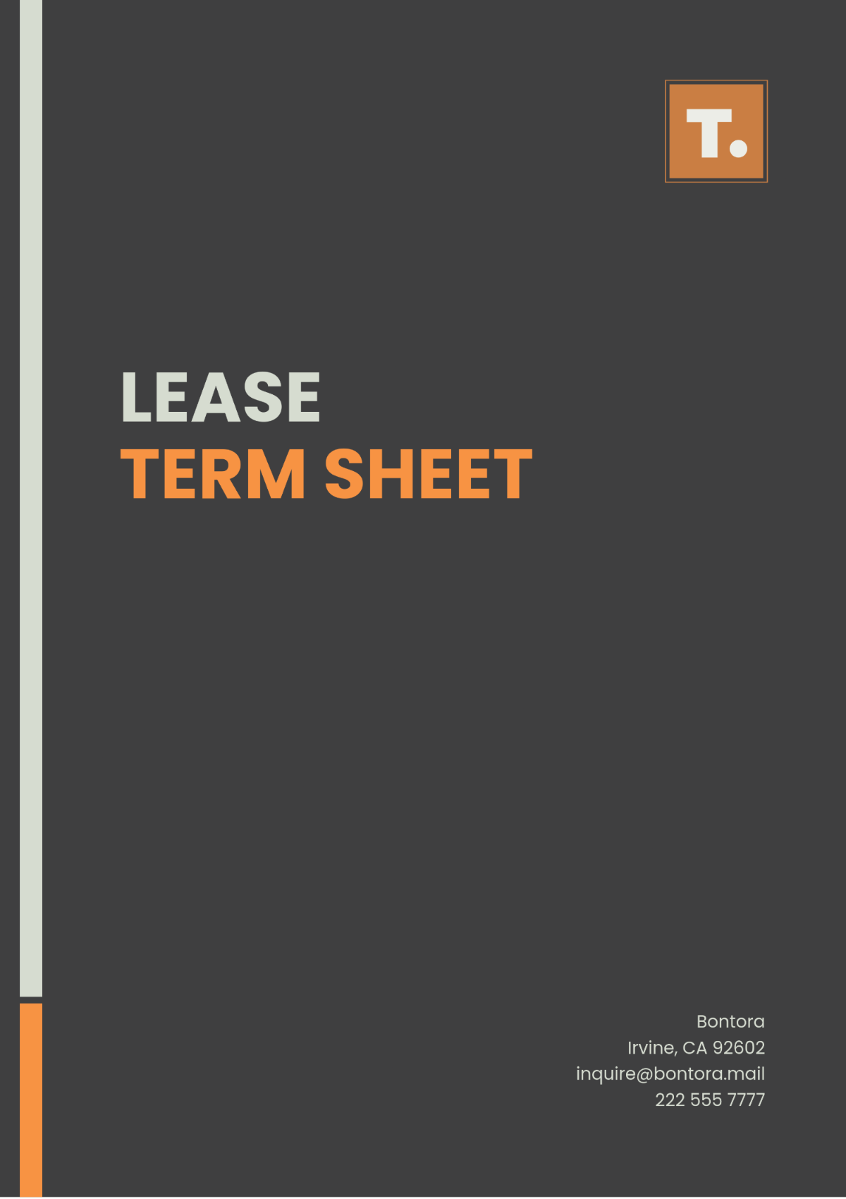 Printable Lease Term Sheet Template