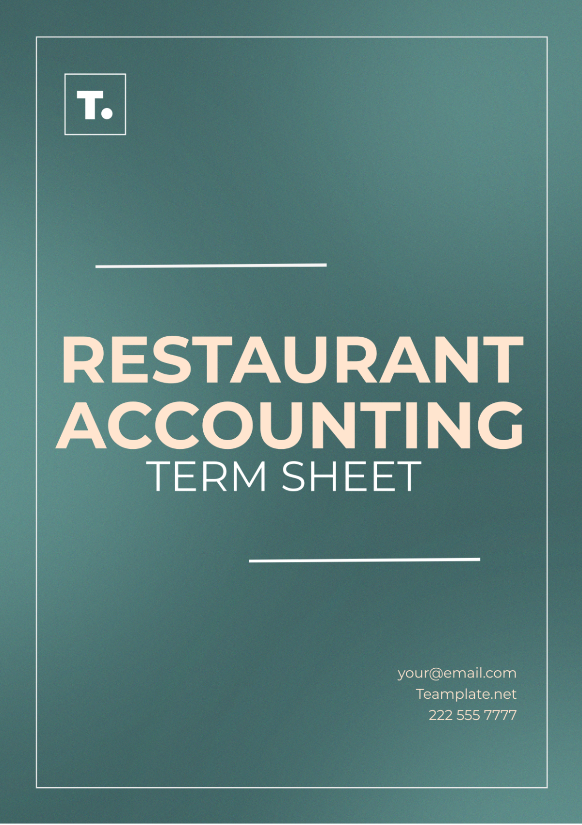 Restaurant Accounting Term Sheet Template