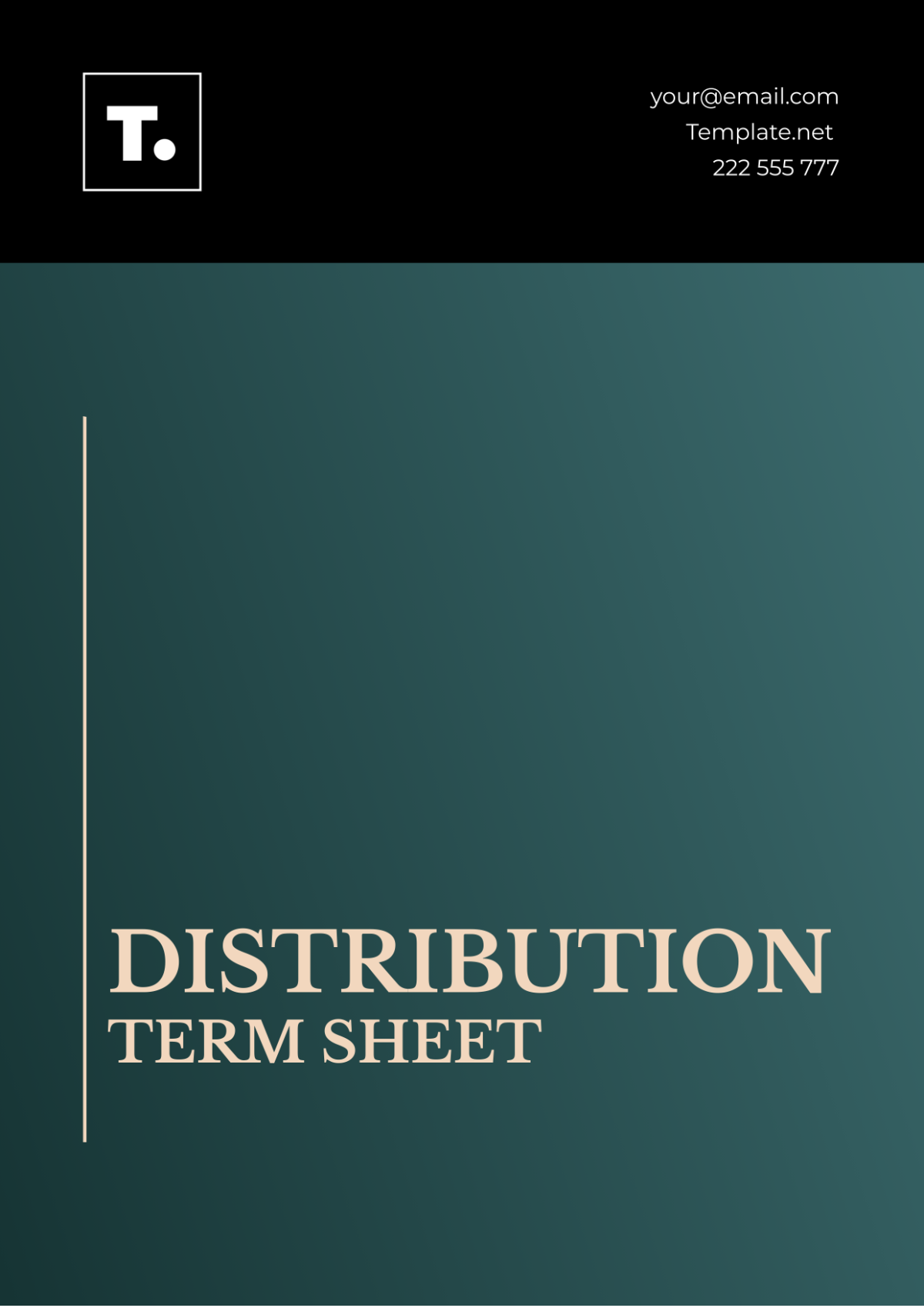 Distribution Term Sheet Template