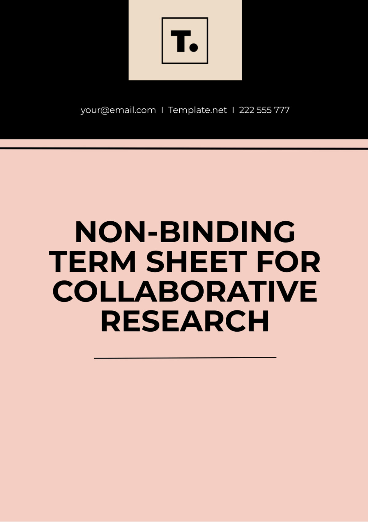 Non-Binding Term Sheet for Collaborative Research Template