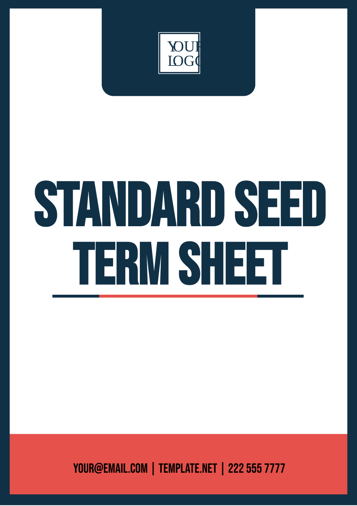 Standard Seed Term Sheet Template