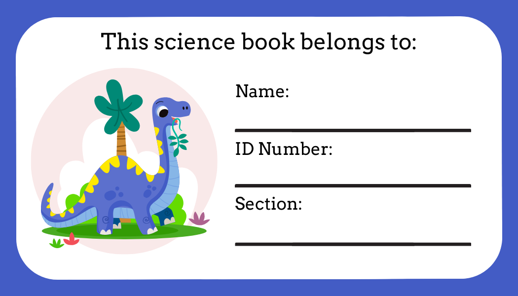 Dinosaur Book Label Template