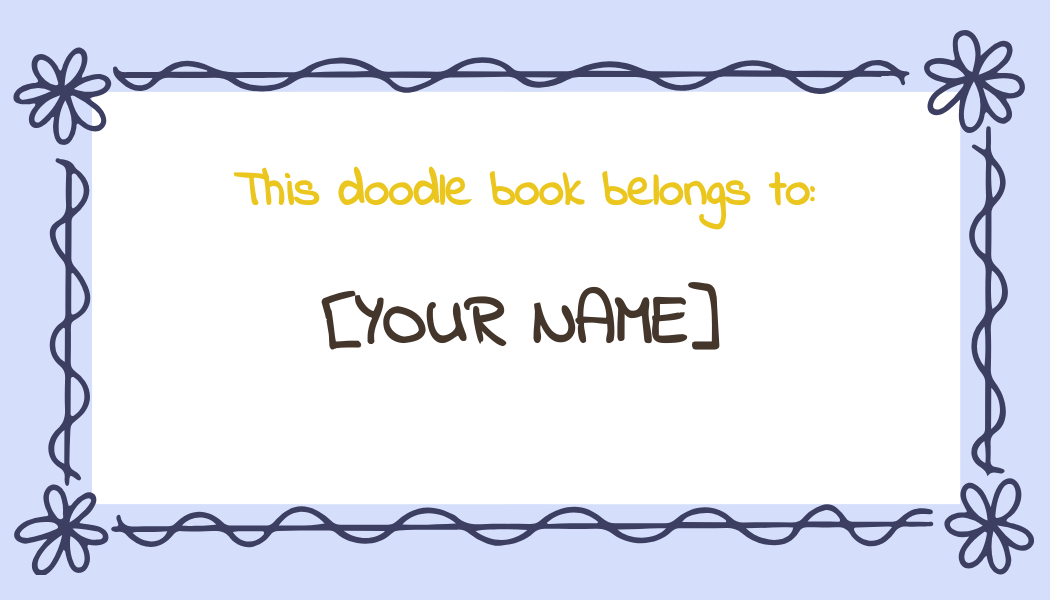 Doodle Book Label Template