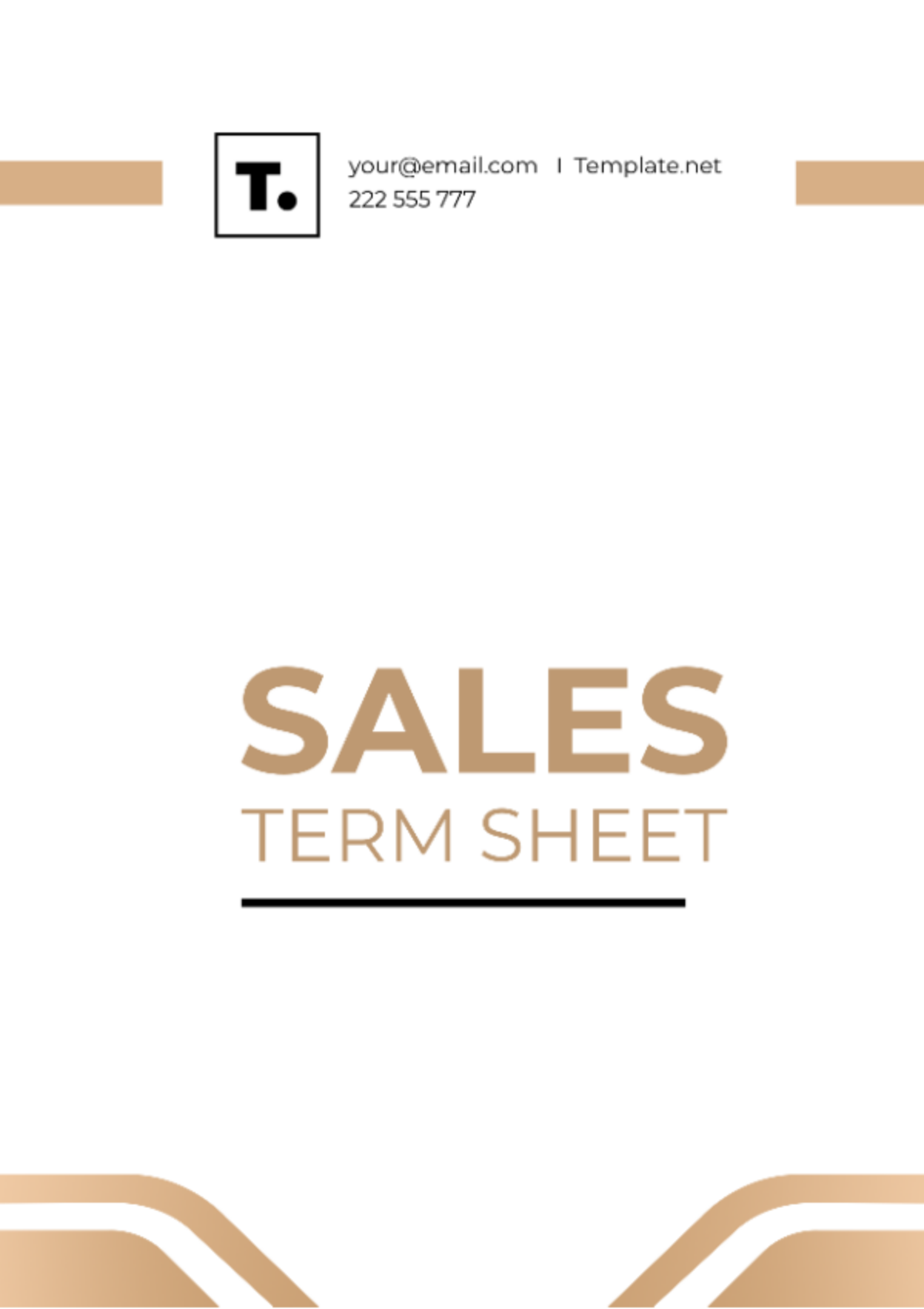 Sales Term Sheet Template