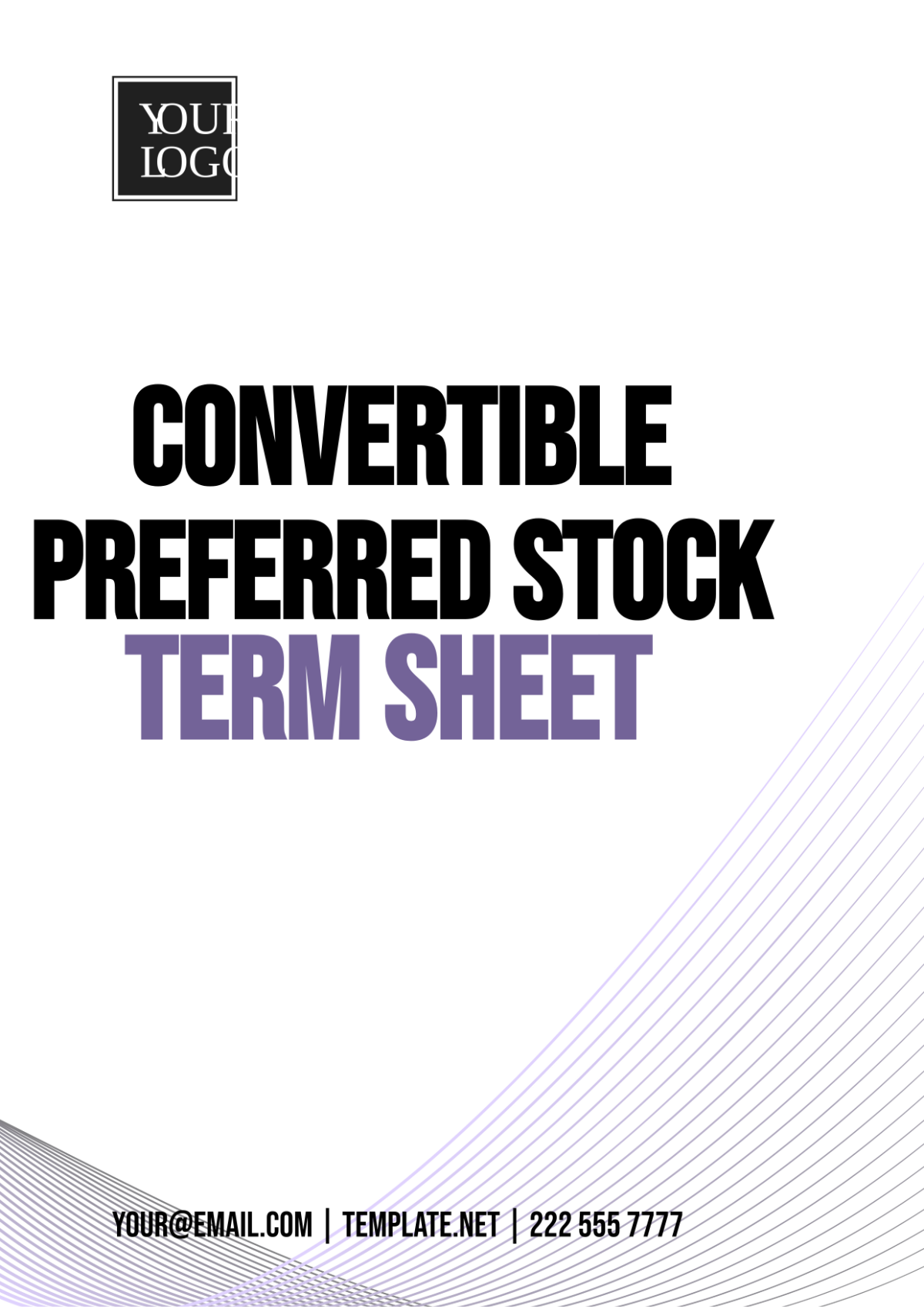 Convertible Preferred Stock Term Sheet Template