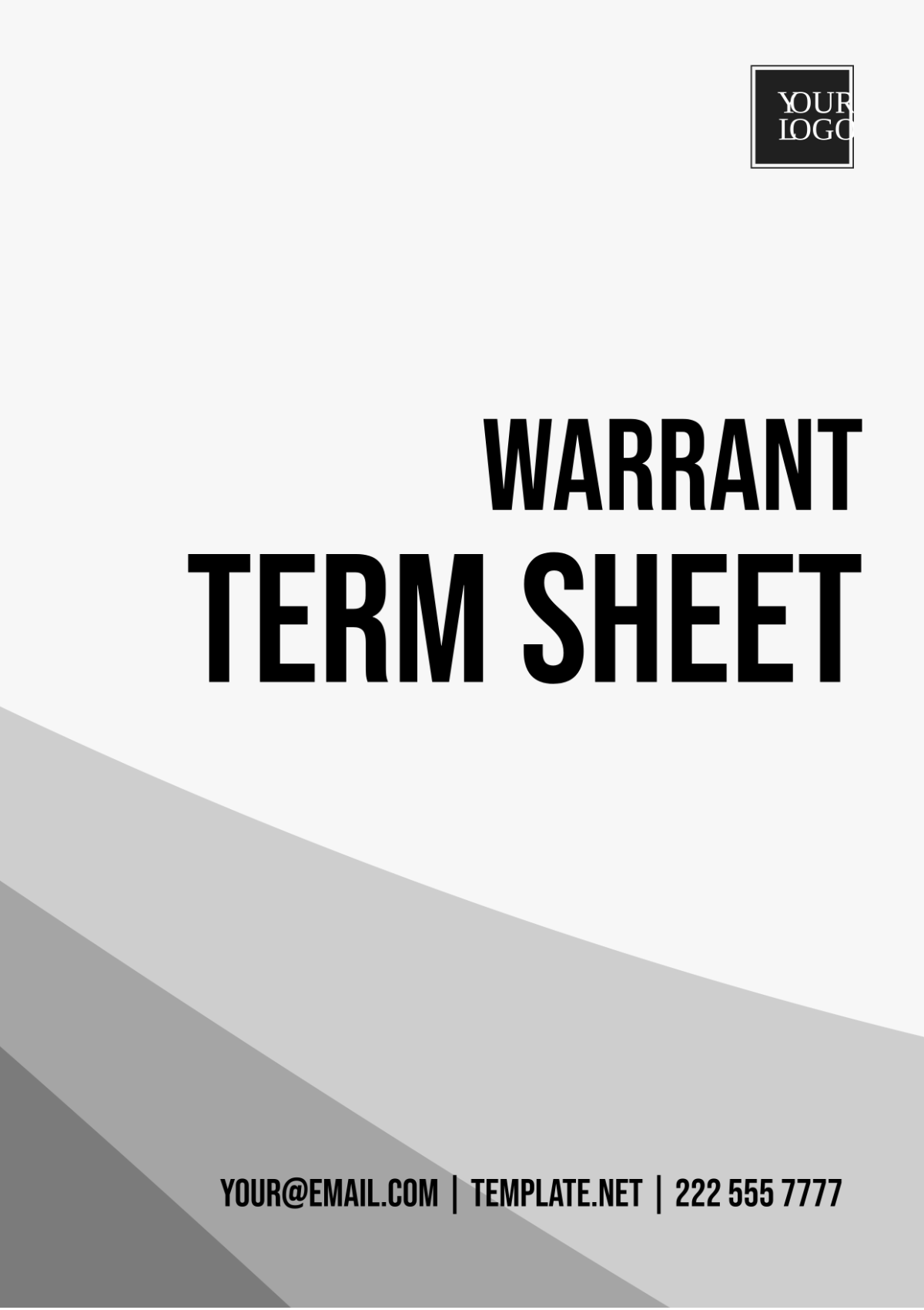 Warrant Term Sheet Template