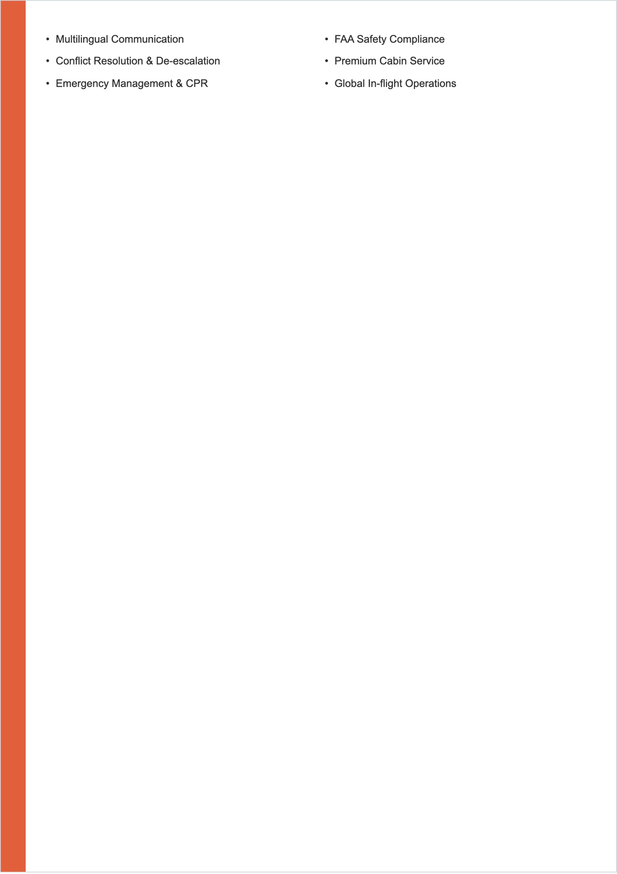 Free Flight Attendant ATS Resume Summary Template, AI Resume Builder