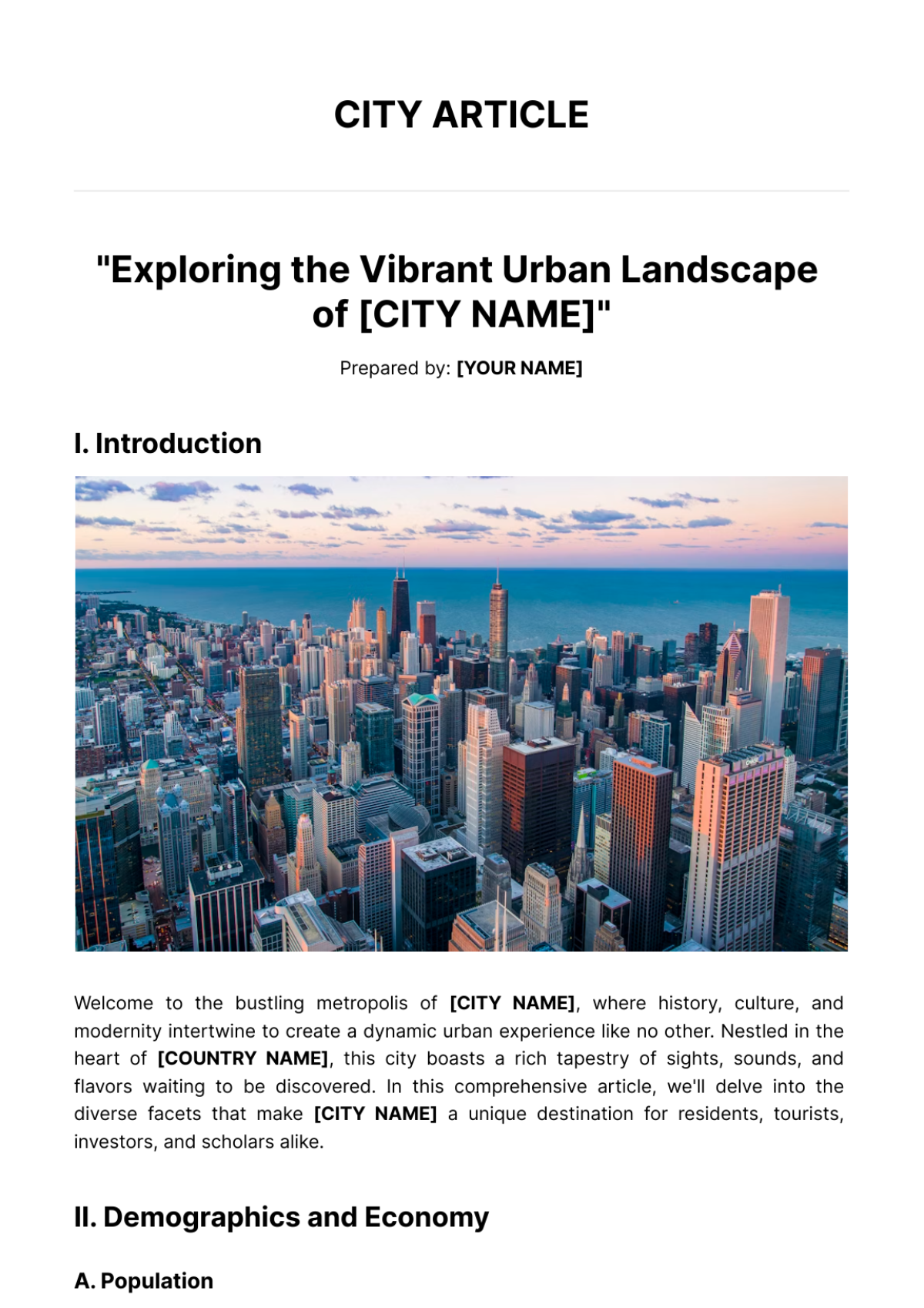 City Article Template - Edit Online & Download