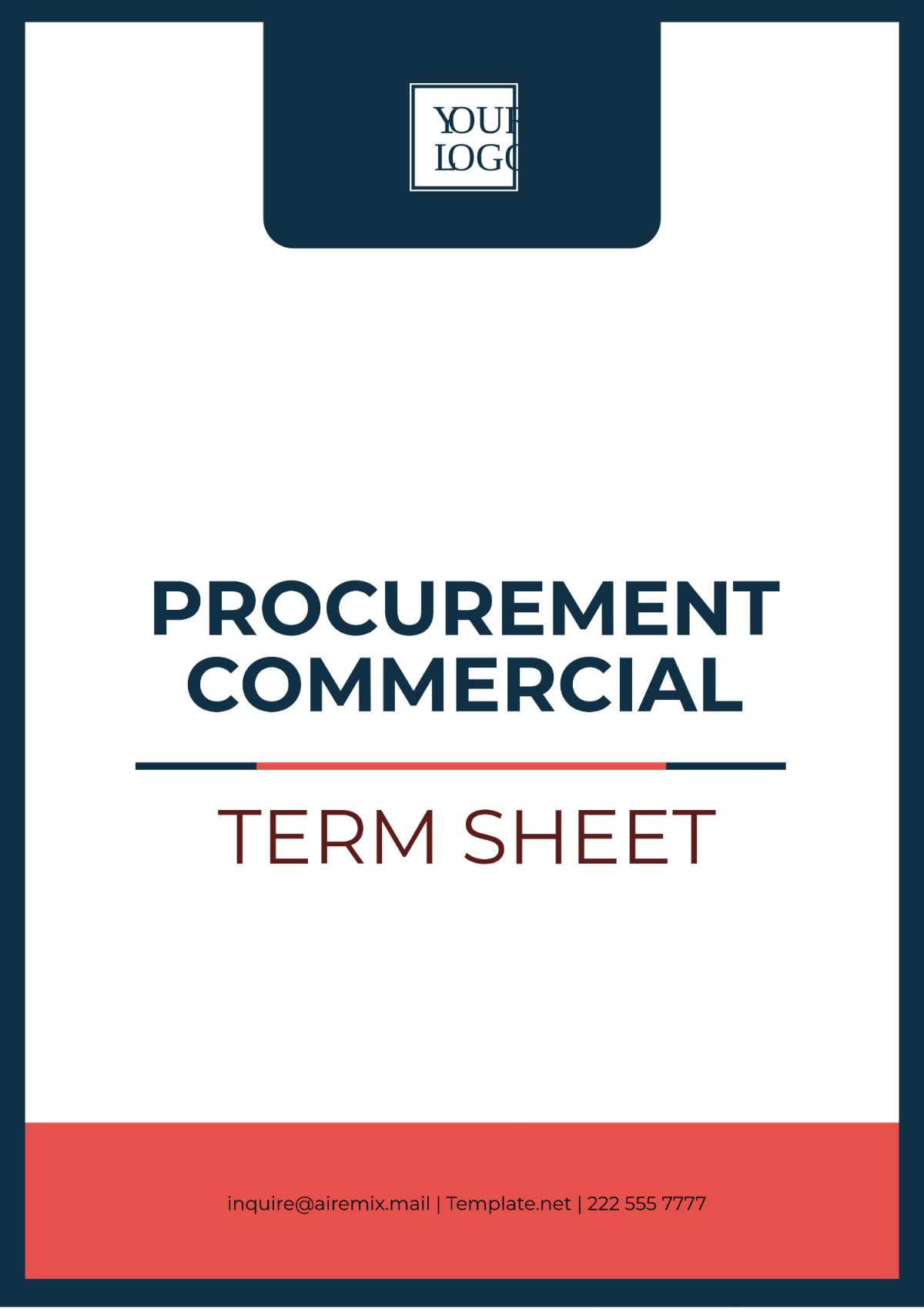 Procurement Commercial Term Sheet Template