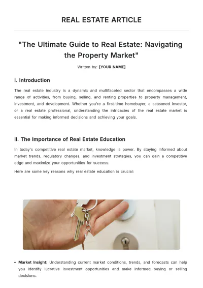 Free Real Estate Article Template to Edit Online