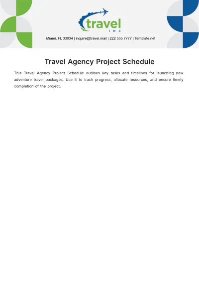 Free Travel Agency Project Schedule Template to Edit Online