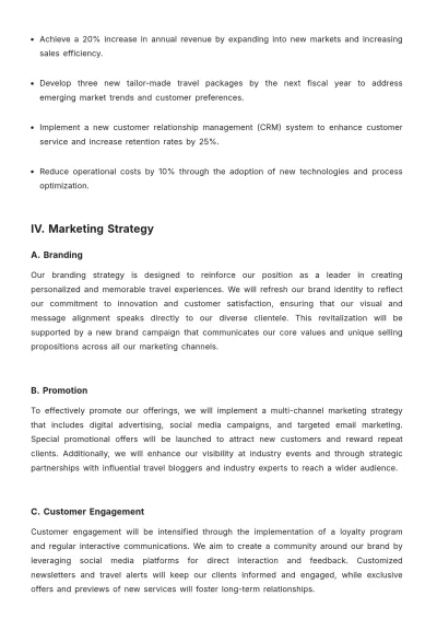 Free Travel Agency Growth Strategy Template to Edit Online