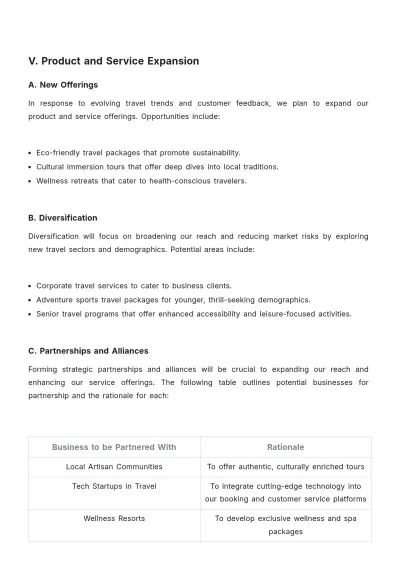 Free Travel Agency Growth Strategy Template to Edit Online