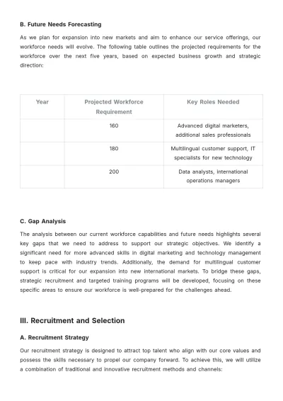 Free Travel Agency HR Strategy Template to Edit Online