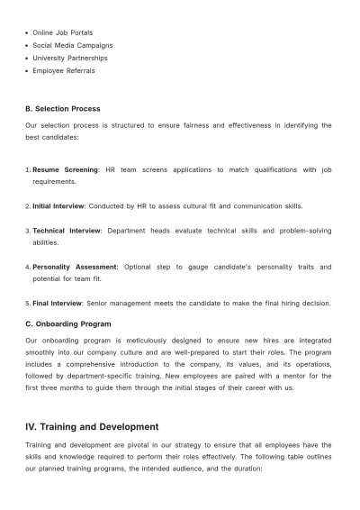 Free Travel Agency HR Strategy Template to Edit Online