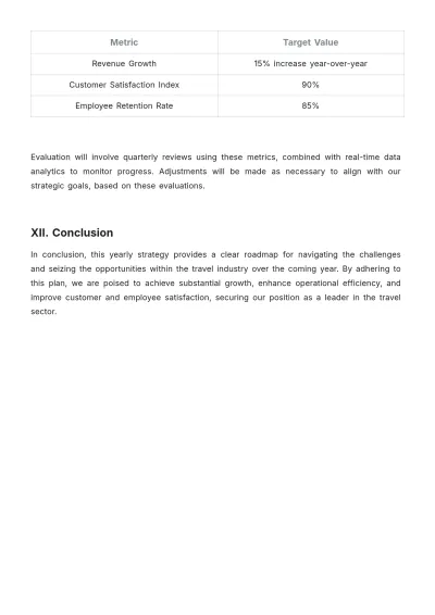 Free Travel Agency Yearly Strategy Template to Edit Online