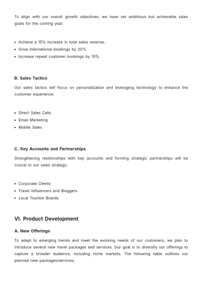 Free Travel Agency Yearly Strategy Template to Edit Online