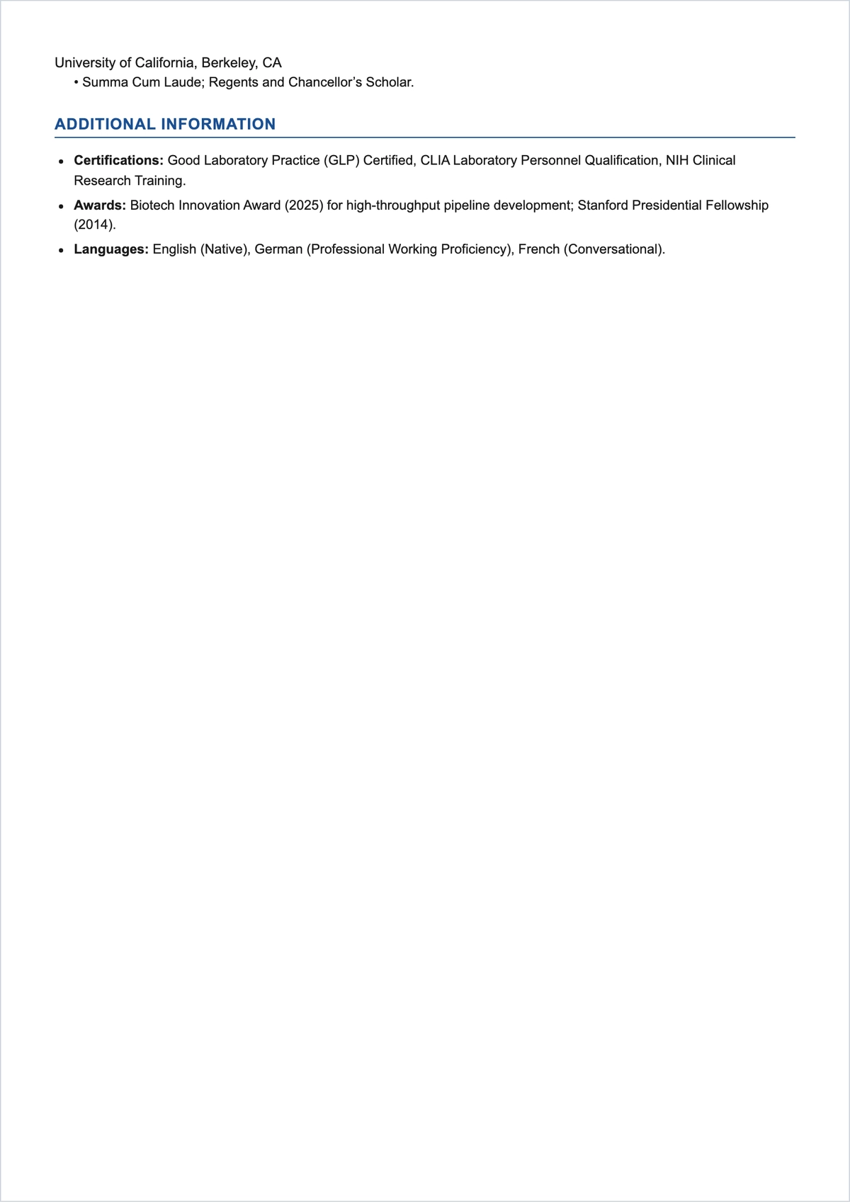 Free Biotech ATS Resume Template, AI Resume Builder